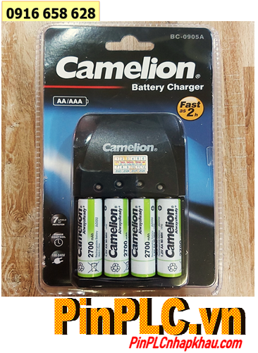 Camelion BC-0905A (4NH-AA2700ARBP2) Bộ sạc nhanh 2giờ kèm 4Pin sạc Camelion AA2700mAh AlwaysReady